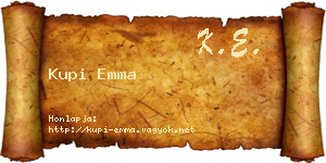 Kupi Emma névjegykártya